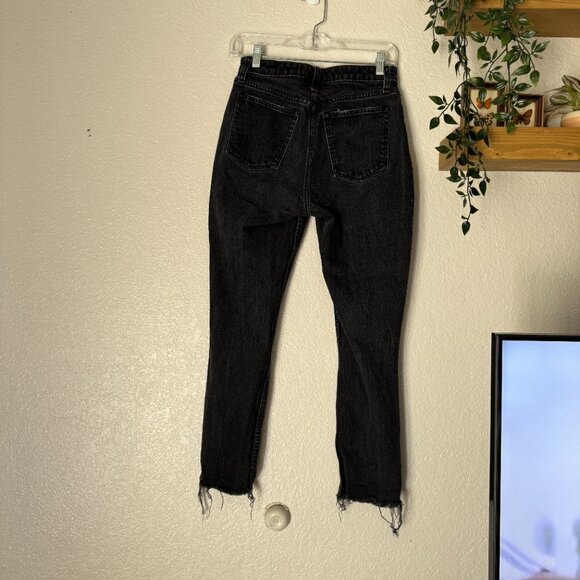 ☀️ ABERCROMBIE & FITCH Black The Skinny High Rise Jeans Distressed Size 25 Short - Picture 4 of 5